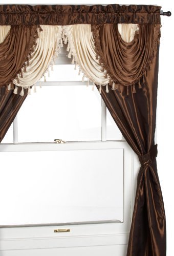 curtains with valance regal home collections amore 54-inch by 84-inch window set with attached  valance, XCYHVCY