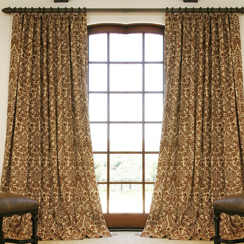 custom drapes napa chocolate custom linen drapery with parisian pleat ... RGZGTKN