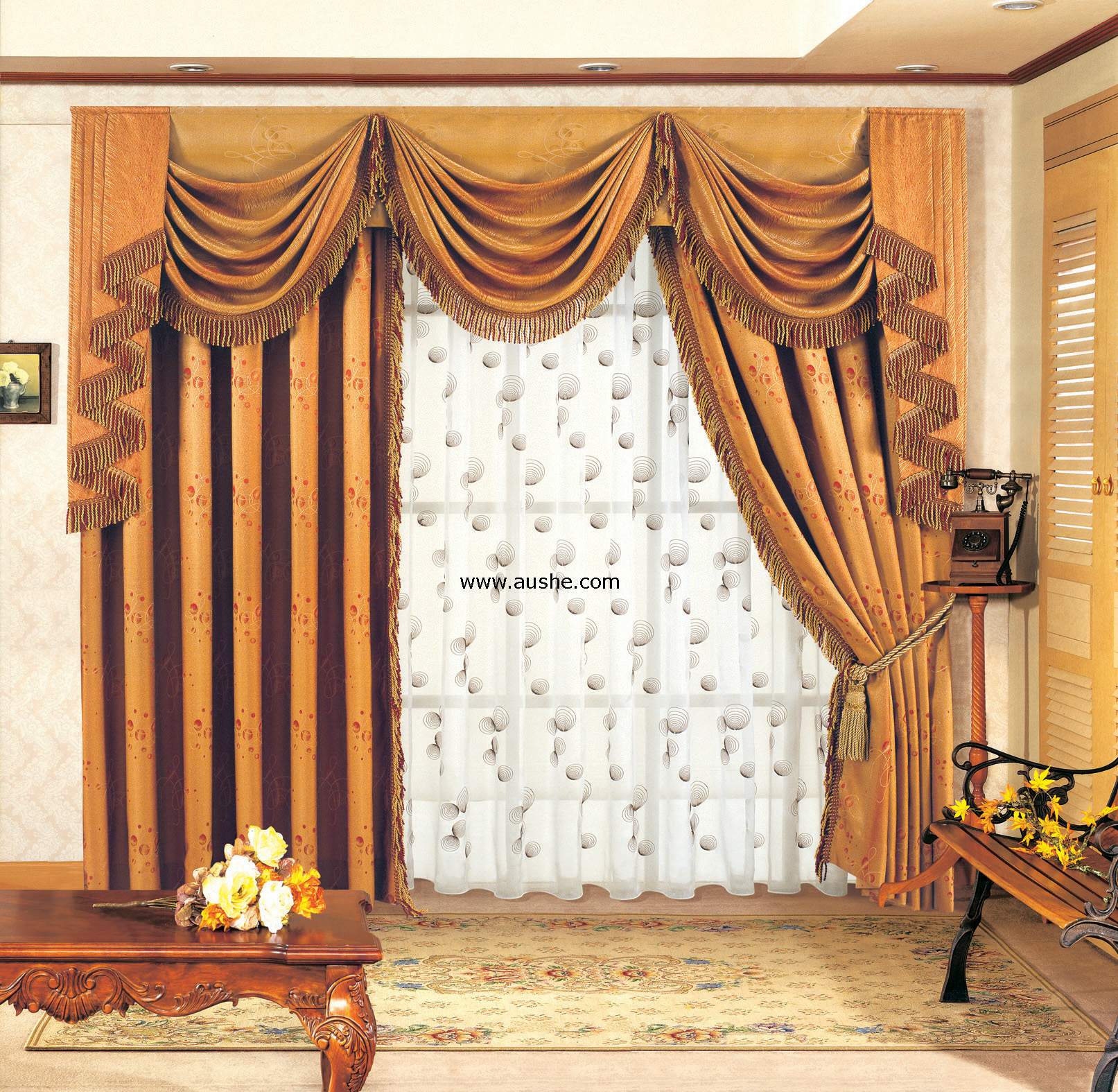 decorate your living room with curtain valances XCUYMJF
