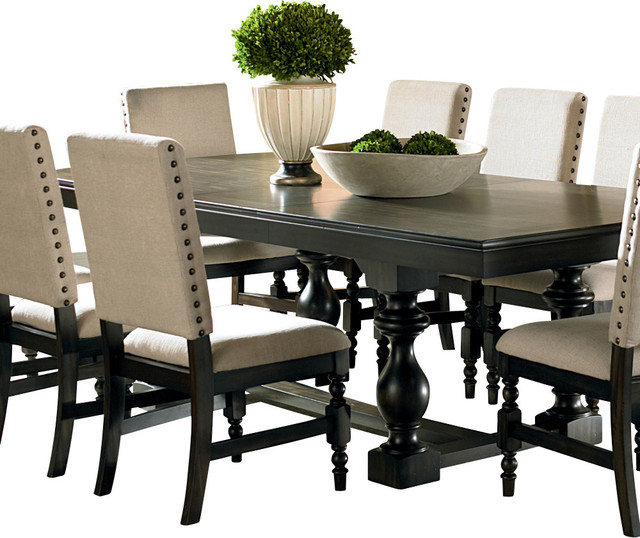 dining tables steve silver leona rectangular dining table in dark hand rubbed traditional- dining-tables JSOGABA