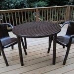 dirty, moldy, ugly, white plastic patio furniture given a new QQNJUYF