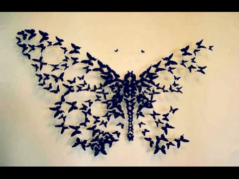 diy butterfly wall decor | wall decor idea | how to cut paper TZICWNJ