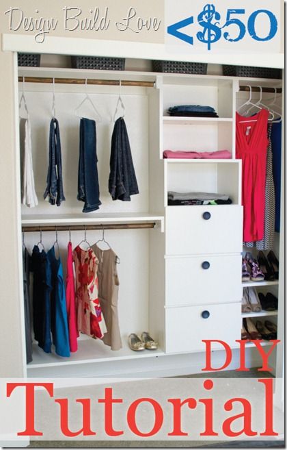 diy closet 50 bucks-custom-diy-closet-kit-tutorial :: looks like a great idea but  feels a bit WNOAKTZ