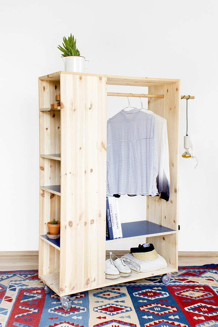 diy wardrobe clothing rack with bookcase. adds spots for tiny things. might need more LAOISWY