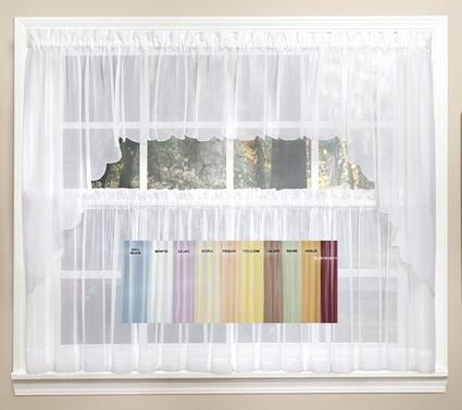 emelia sheer solid kitchen curtain - available in 11 colors PZMTCIG