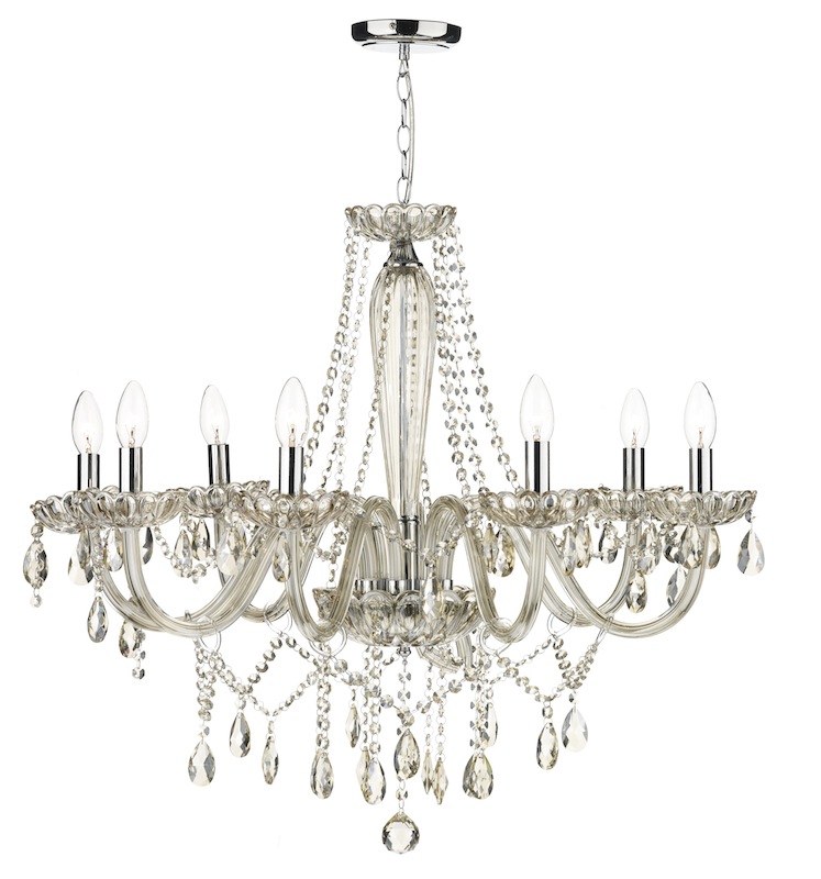 evangelina 8 arm champagne glass chandelier NZEAUDS