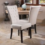 fabric dining chairs paulina light beige fabric dining chair (set of 2) OBZTPSA