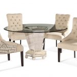 fabric dining chairs reflections dining set with script fabric chairs (antique silver u0026 mirror  finish) WPZRMIG