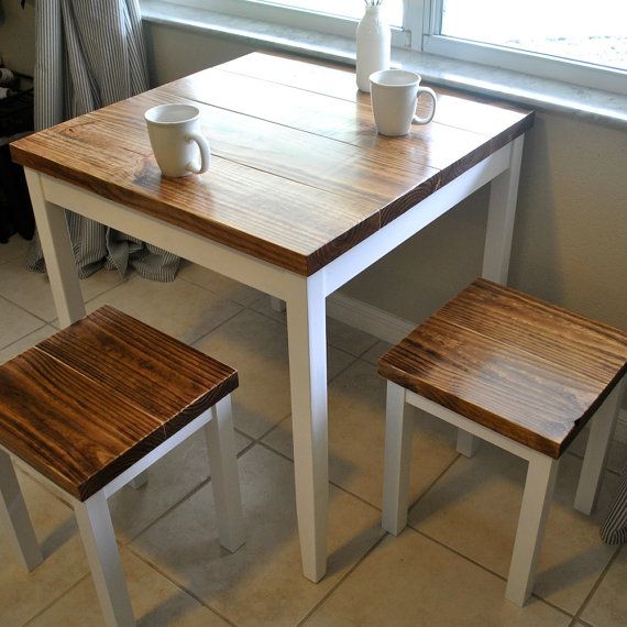 farmhouse breakfast table or small dining table set with or without stools YAMJKKN
