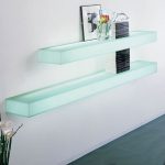 floating glass shelves wall mount long strong glass material modern design  large ICJMCBQ