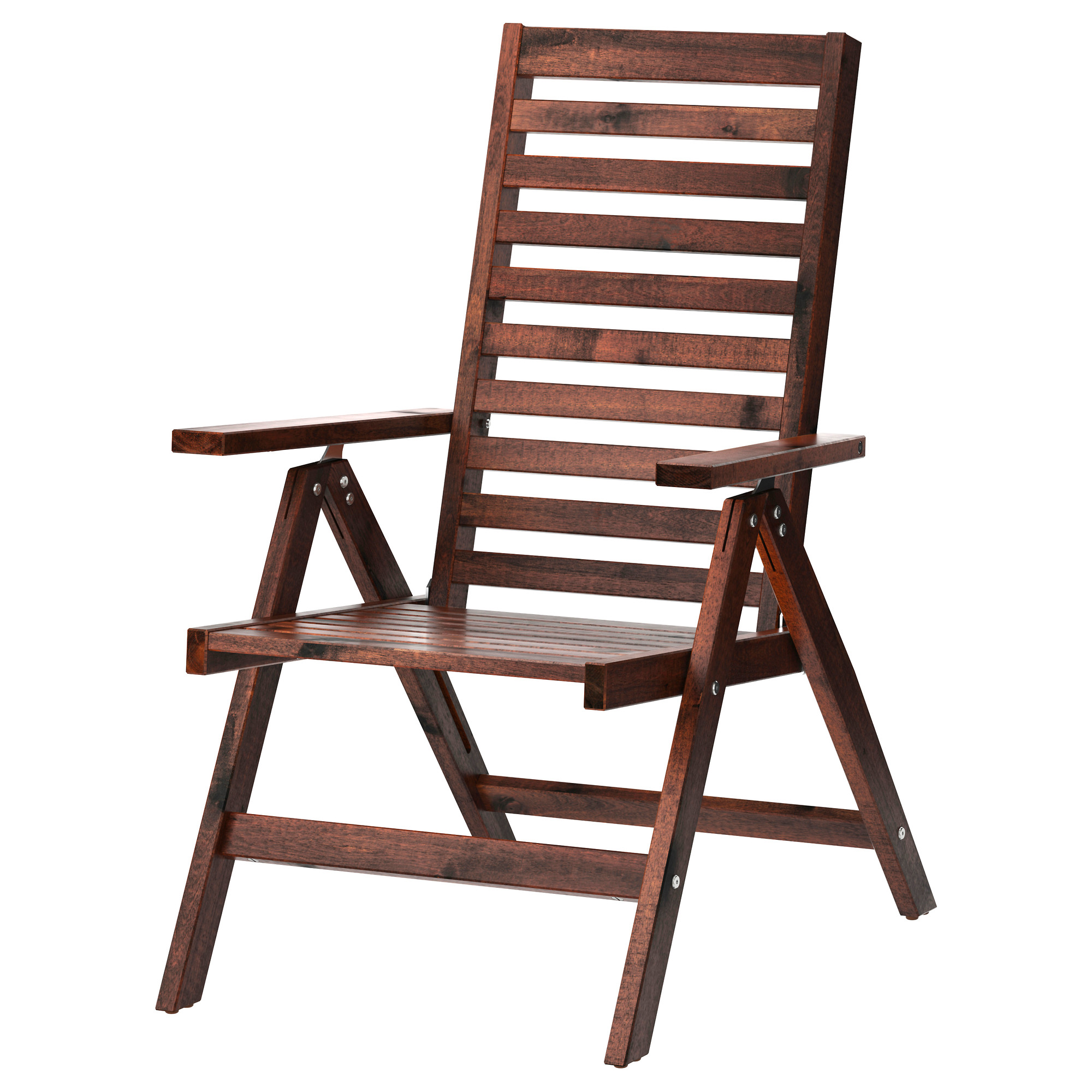 folding garden chairs äpplarö reclining chair, outdoor - foldable brown stained - ikea AGRDOZR