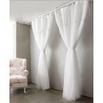 french style white sheer solid lace curtains WTEZDUV
