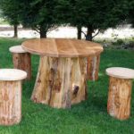 garden table woodland- hand crafted garden furniture set FKZVWOK