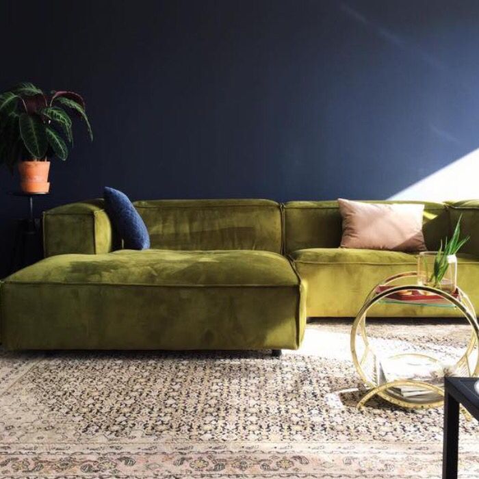 green sofa colors and patterned rug VXQBFMT