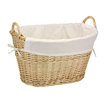 household essentials ml-5569 willow wicker laundry basket with handles and  liner | DCCYLTM
