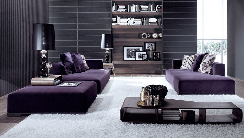 how to match a purple sofa to your living room décor RCFGHYZ