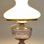 hurricane lamps antique purple hurricane lamp with fenton milk glass ruffle top lamp shade FSLWAVS