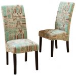 india geometric fabric dining chairs, teal, set of 2 contemporary-dining- chairs JMUFBDI