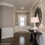 interior paint colors wall color is sherwin williams mindful gray. crown molding and wainscott KKWFPZJ