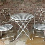 iron patio furniture camilla series white metal patio furniture bistro set- wrought iron,  anti-rust table OEGZOVP