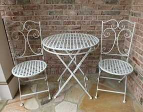 iron patio furniture camilla series white metal patio furniture bistro set- wrought iron,  anti-rust table OEGZOVP