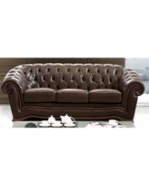 italian leather sofa luca home brown italian leather rhinestone sofa (luca home brown italian  leather HPZDDAF