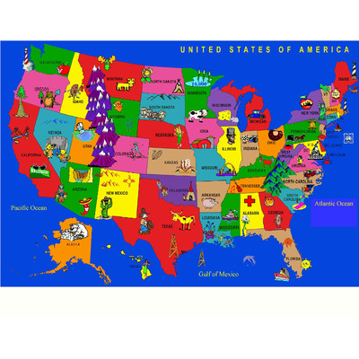 kids area rugs kids world fun learning usa cartoon map area rug u0026 reviews | wayfair LNXIGDY