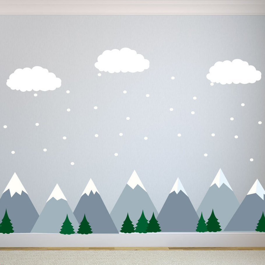 kids wall decals mountain wall decals - $159.99 ETQMYLM