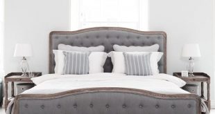 king size bed chantal bed - grey linen and oak superking. king size ... ZBRZFPR