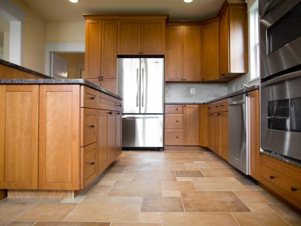 kitchen floor tile spacious kitchen with wood and tile YSWLRVJ