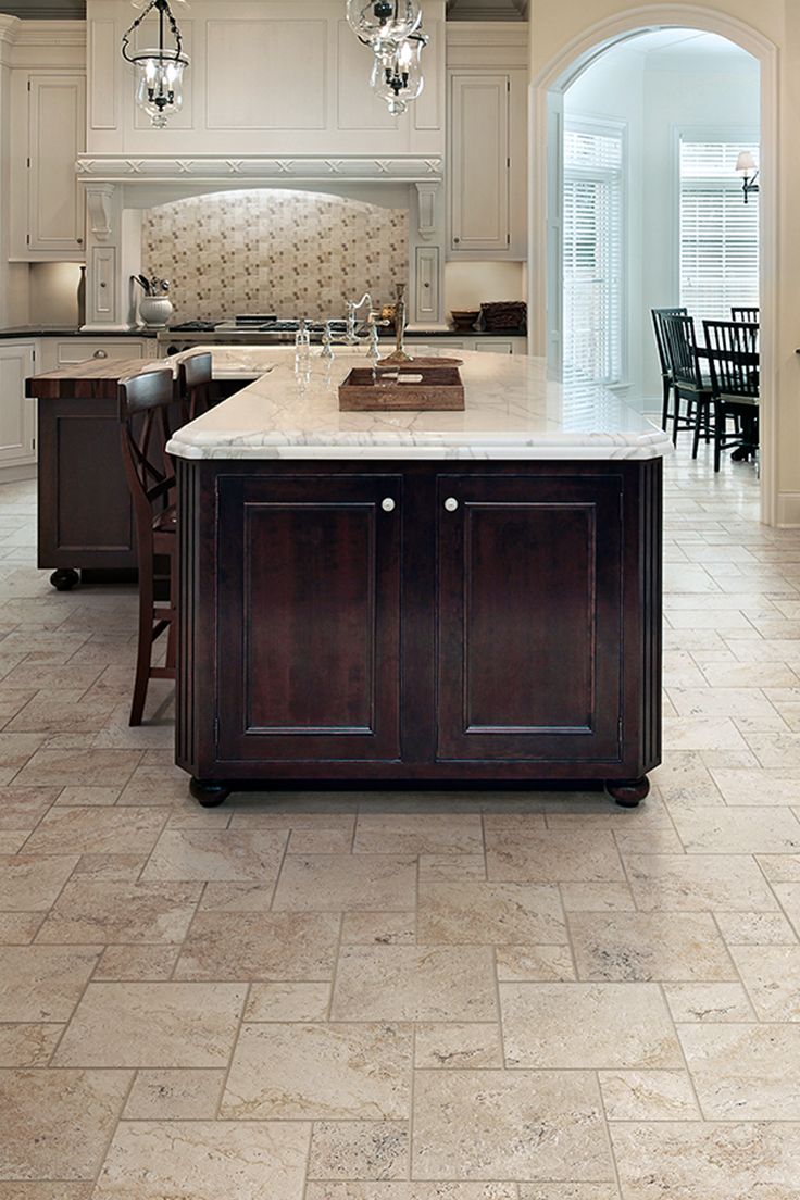 kitchen floors you can get the luxurious look of travertine for the cost of ceramic QKJRLEV