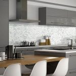 kitchen wall tiles in grey white mosiac modern design XRDVMIQ