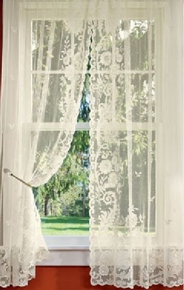 lace curtains floral point lace rod pocket curtains - via country curtains ZQFSUKS