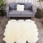 large ivory white sheepskin rug - 6-pelt sexto (5.5x6 ft) NYTQLHA