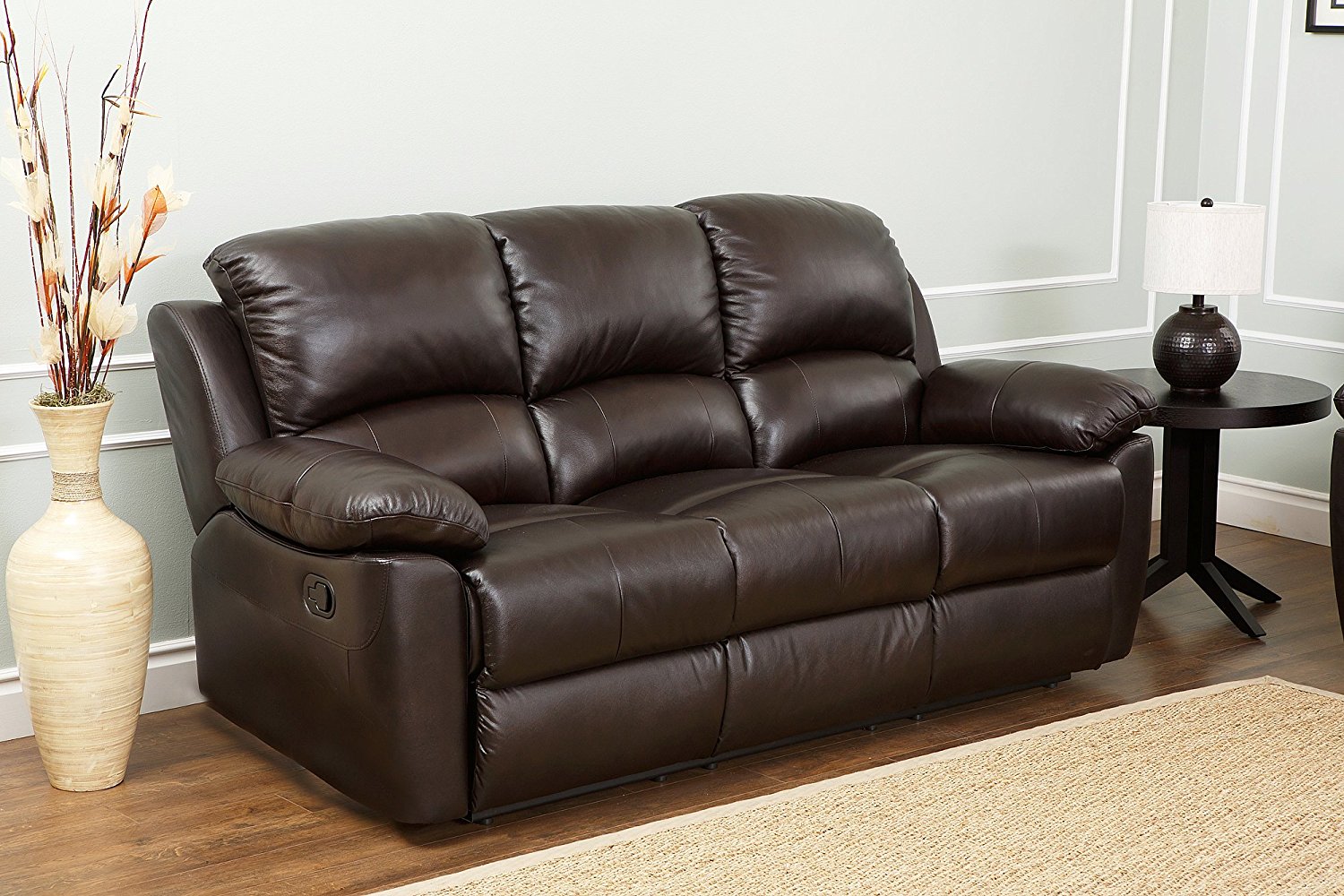 leather reclining sofa amazon.com: abbyson westwood top grain leather sofa: home u0026 kitchen CMPEJRA