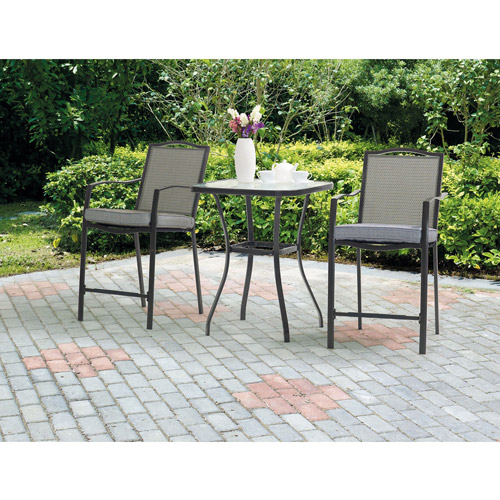 mainstays oakmont meadows 3-piece patio bistro set, seats 2 ZMHQZYZ