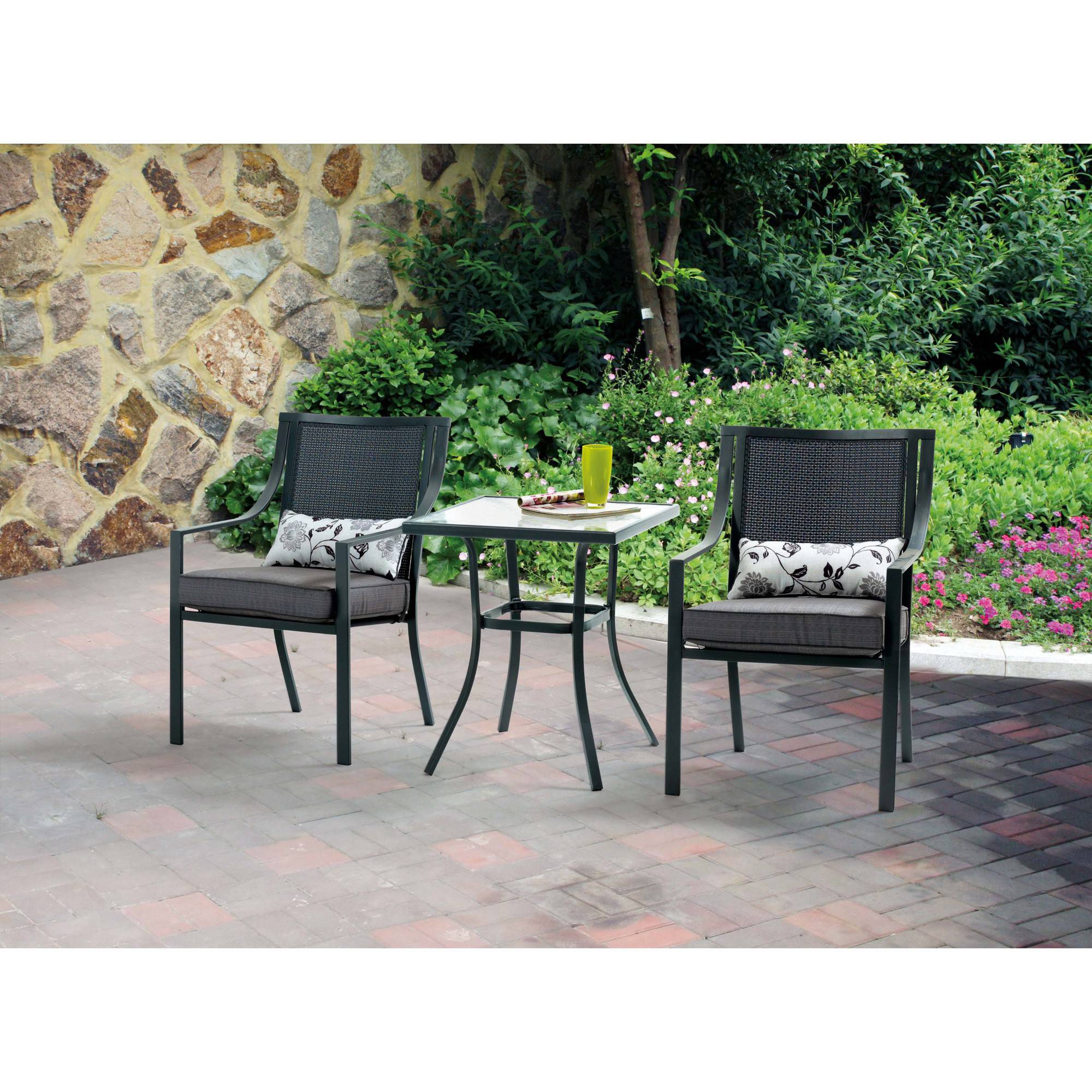 mainstays spring creek 3-piece patio bistro set, tan - walmart.com BYVXFKN