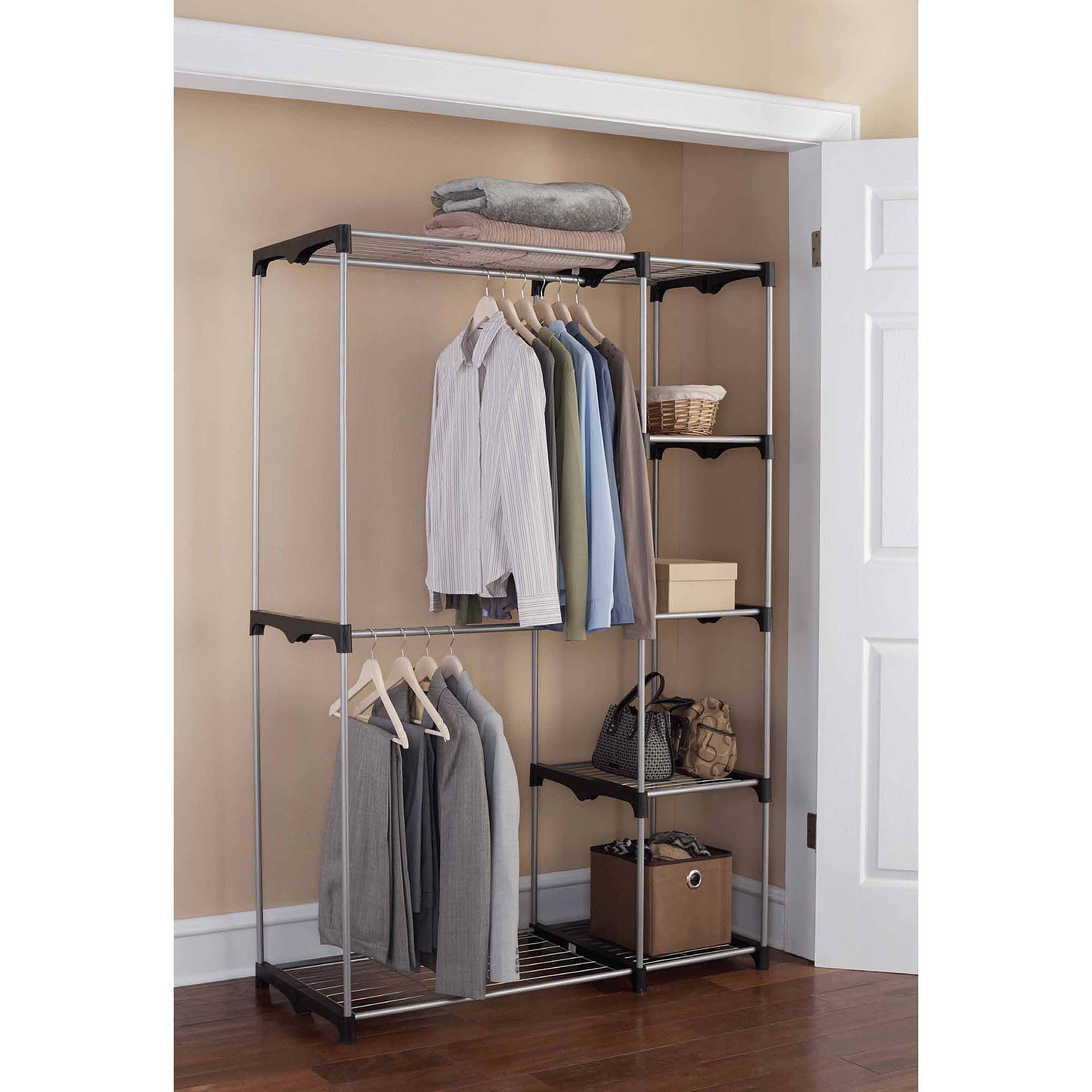 mainstays wire shelf closet organizer, black/silver JBDJZQA