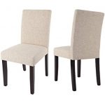 merax classic fabric dining chairs with solid wood legs set of 2 (beige) ZYGZTDT