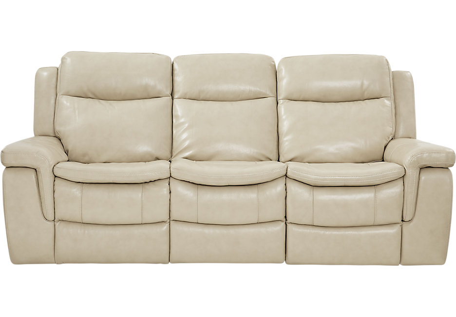 milano stone leather reclining sofa - reclining sofas (beige) QWBDNIA