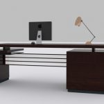 modern desk 3d model free XAIGUHI