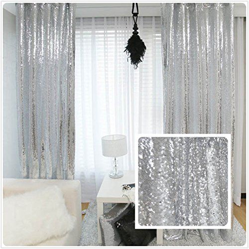 new year 80% off sequin silver curtains, select you size, 23ft10ft sparkly OUWJDJR