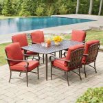 oak cliff 7-piece metal outdoor dining set ... SXPTNRQ