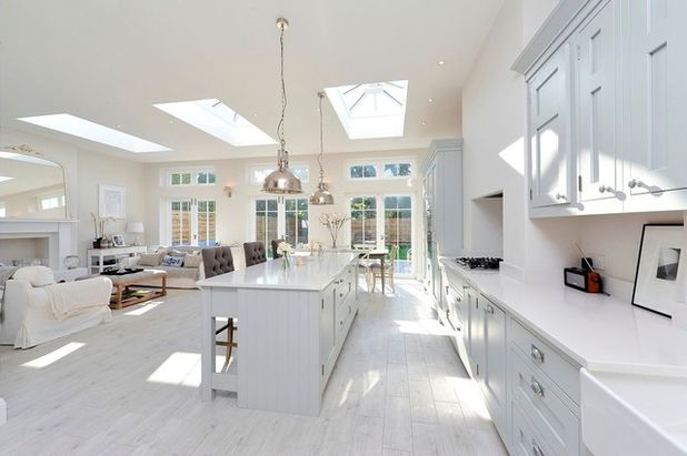 open plan kitchen transitional kitchen by pva developments HHGCWSR