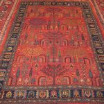 oriental rug 6 x 8 brick red cypress and willow design persian tribal rug. XLVUYNJ