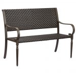 outdoor benches commack brown wicker outdoor bench QDXXEKR