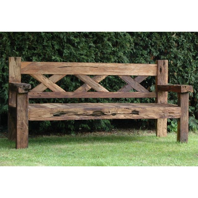 outdoor benches rustic garden bench: reclaimed teak rustic bench XVOZBJB
