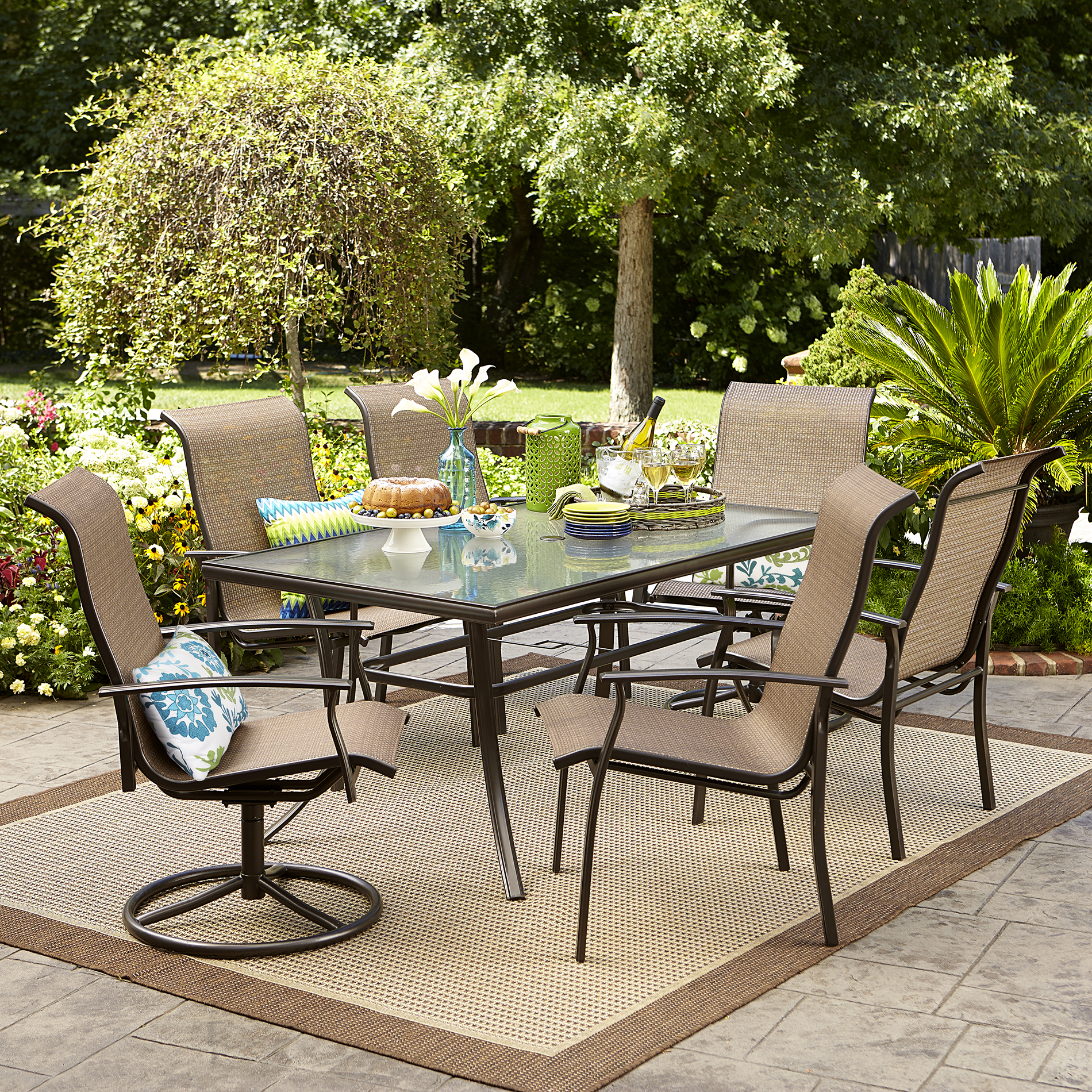 outdoor dining set garden oasis harrison 7 piece dining set ZQAQNXF