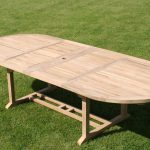 oval extending teak garden table CSEQVIY
