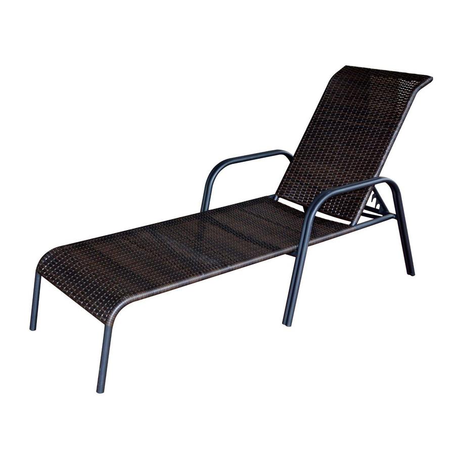 patio chaise lounge garden treasures pelham bay 1-count brown steel stackable patio chaise  lounge chair TBTYSMC
